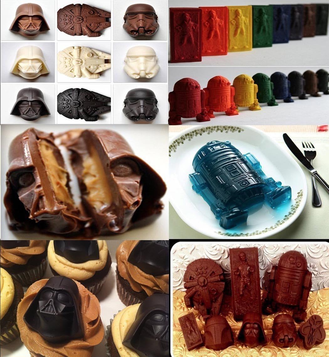Sunerly Eiswürfelformen/Silikonförmchen in Form von Star-Wars-Charakteren, ideal für Schokolade, Eis
