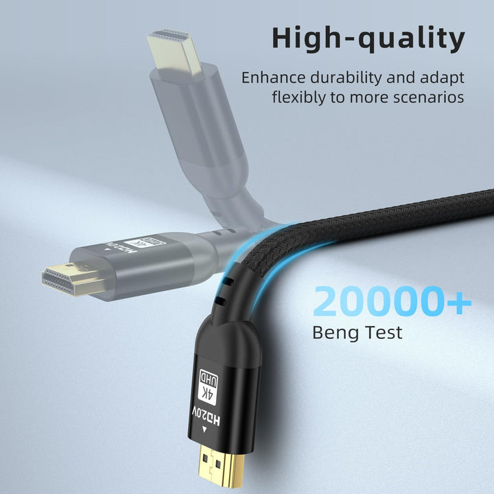 Diyanisly 4K HDMI Kabel 20M, 18Gbps Hohe Geschwindigkeit Geflochtenes HDMI 2.0 Kabel, Unterstützt 4K