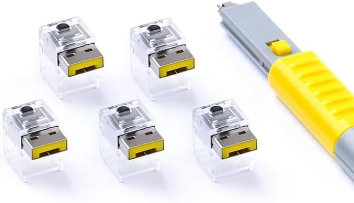 SmartKeeper ESSENTIAL / 5 x LAN Cable Locks mit 1 x Lock Key Basic/Gelb, Gelb