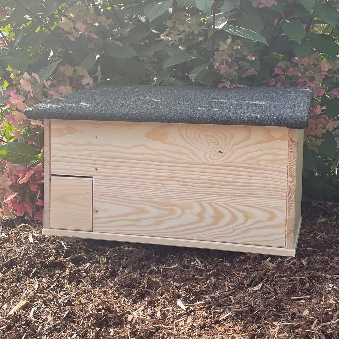 gartenetage Igelhaus mit Rattenklappe & Labyrinth-Eingang/Igelhaus Winterfest mit Boden Katzensicher