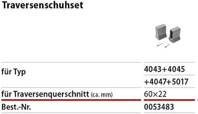 Hymer Traversenschuhset für 914043, 914045, 914047, 916045, 916047