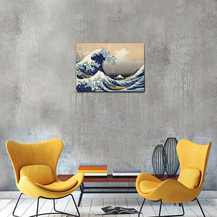 Giallobus - Gemälde - Hokusai - Die grosse Welle von Kanagawa - Leinwand - 70x50 - Bereit zum Aufhän