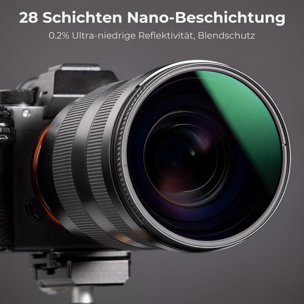 K&F Concept Nano X-Serie Polfilter 72mm CPL Filter Polarisationsfilter MRC mit 28x vergütet