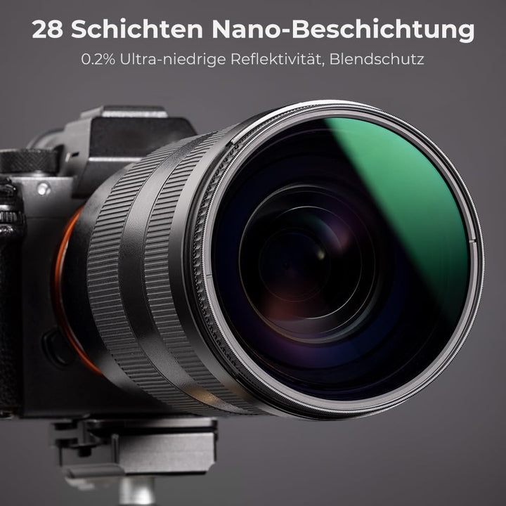 K&F Concept Nano X-Serie Polfilter 72mm CPL Filter Polarisationsfilter MRC mit 28x vergütet