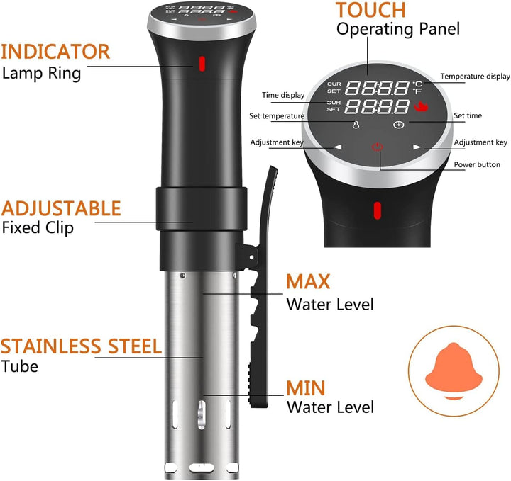 Fityou Sous Vide Stick, Wasserdicht Sous Vide Garer, 1100W Präziser Temperatureinstellung und digita