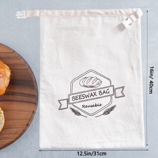 Bienenwachs-Brotbeutel für Sauerteig - Wiederverwendbare Brotbeutel für selbstgemachtes Brot (2er-Pa
