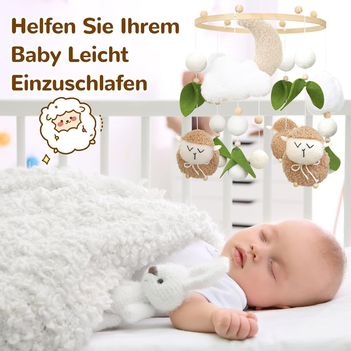 Baby Mobile Baby Windspiele, Babybett Mobile mit Drei Schaf, Mobile Wickeltisch Hängende Bettglocke,