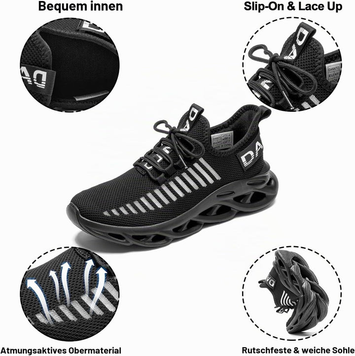 DANNTO Laufschuhe Herren Turnschuhe Damen Sneaker Leichte Atmungsaktiv rutschfeste Sportschuhe Gym F