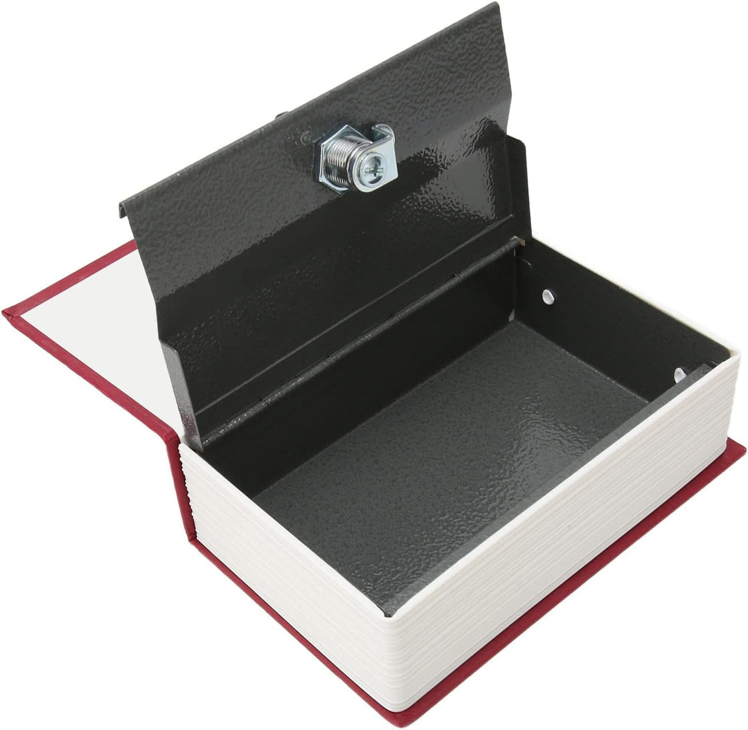 Buch-Safe Tresor mit 2 Schlüsseln, 18 x 11,5 x 5,5 cm Stahlkassette für Geld, Dokumente und Schmuck,