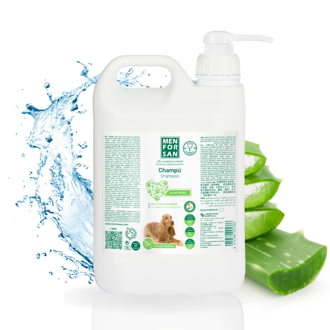 Menforsan Aloe Vera Hundeshampoo - 5 Liter Aloe Vera 5000 ml, Aloe Vera 5000 ml