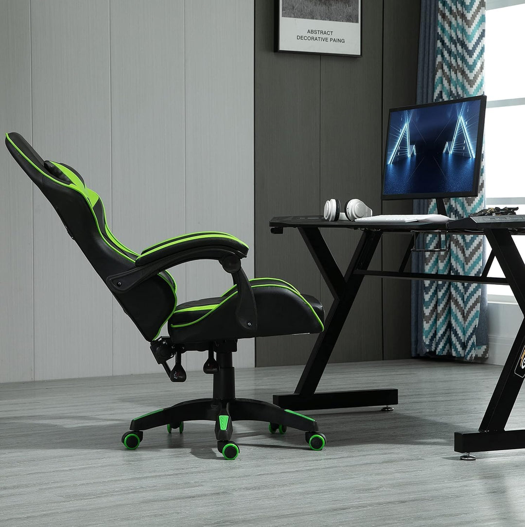 mcc direct Bürostuhl Ergonomisch, Schreibtischstuhl, Drehstuhl, Gaming Sessel, Gamingstuhl (Grün), G