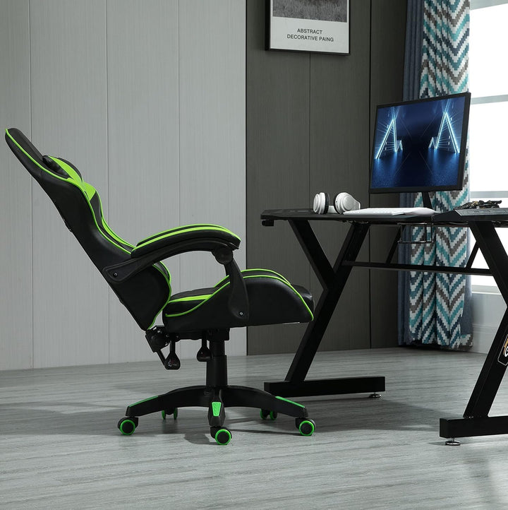 mcc direct Bürostuhl Ergonomisch, Schreibtischstuhl, Drehstuhl, Gaming Sessel, Gamingstuhl (Grün), G