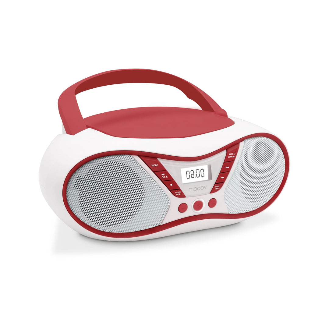 MOOOV 477411 Tragbarer CD-Player mit Radio, USB, Lautsprecher - Mini Kofferradio für Kinder & Senior