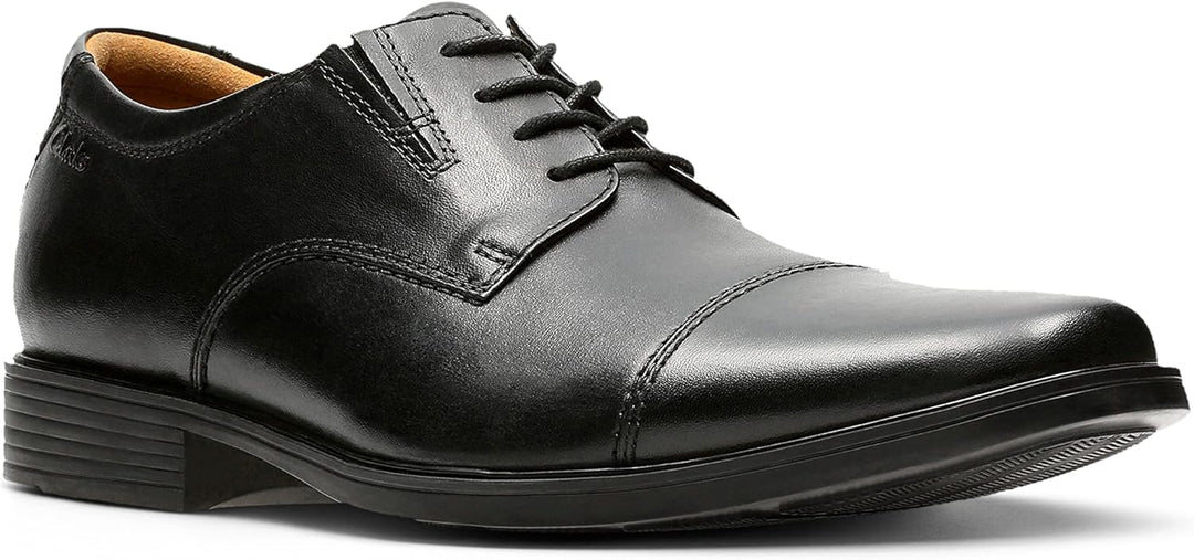 Clarks Herren Tilden Cap Derbys 40 EU Black Leather Schwarz, 40 EU Black Leather Schwarz
