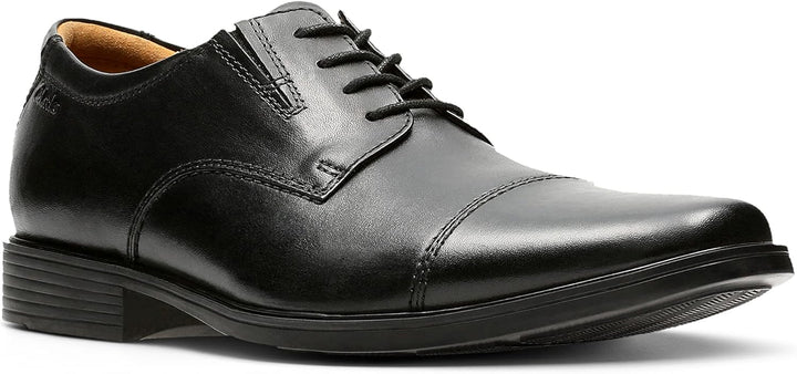 Clarks Herren Tilden Cap Derbys 40 EU Black Leather Schwarz, 40 EU Black Leather Schwarz