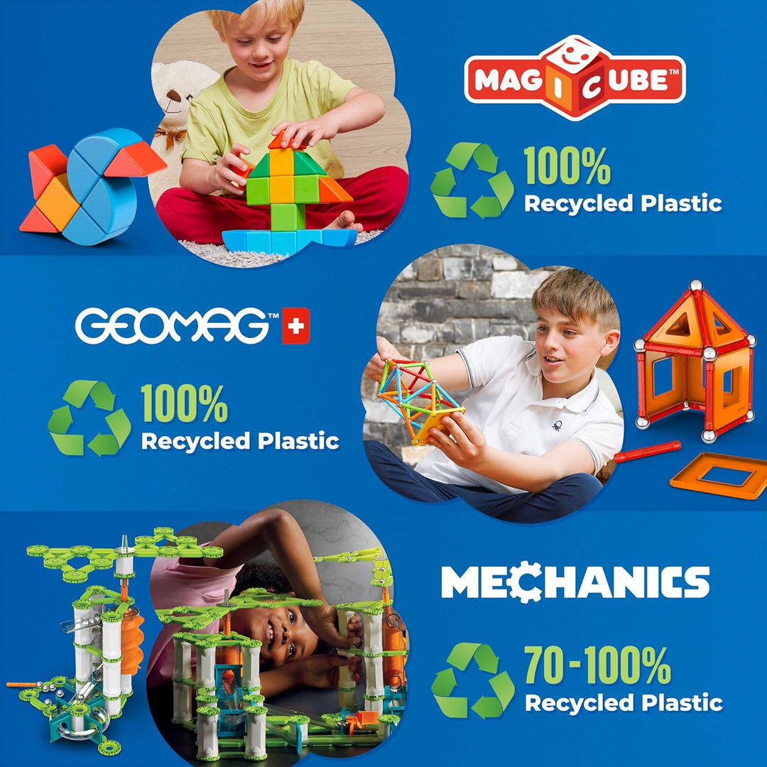 Geomag - Mechanics Challenge Goal - Educational and Creative Game for Children - Magnetic Building B