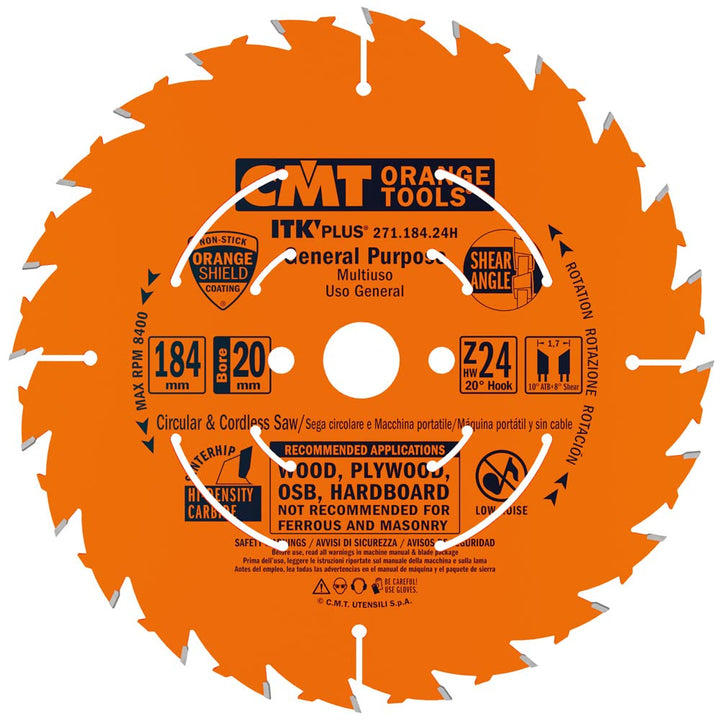 CMT Orange Tools 271.184.24h Handkreissäge (Ultra ITK) 184 x 1.3 x 20 Z 24