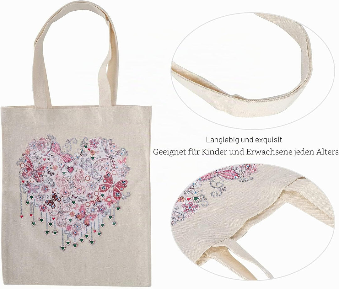 Zerodis Diamant-Malertasche Handgefertigte Wiederverwendbare Kunsthandtasche Diamant-Stickbox für Er