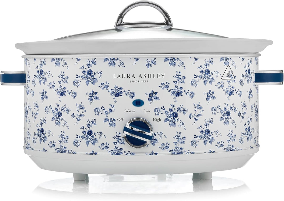 Laura Ashley 6,5 Liter Schongarer mit China Rose Print von VQ - Slowcooker für 8 bis 10 Personen, En