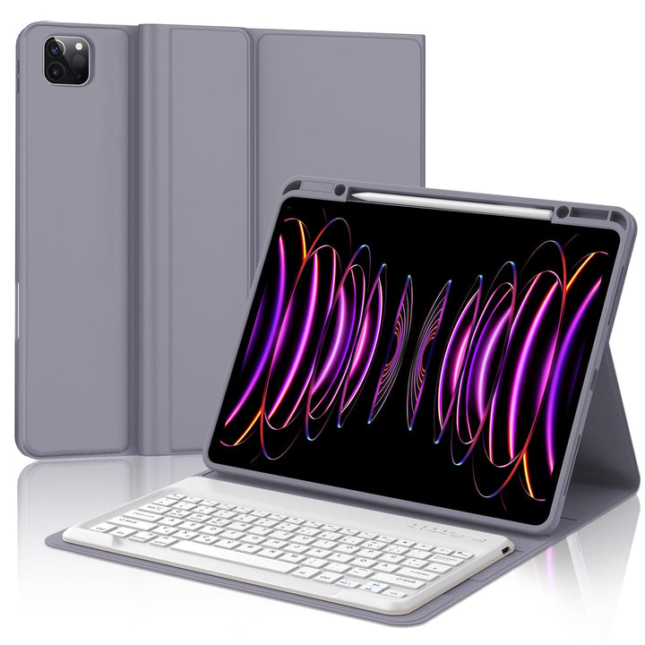 IVEOPPE Hülle mit Tastatur für iPad Pro 12,9 Zoll 6./5./4./3. Generation, Deutsches QWERTZ Layout, M