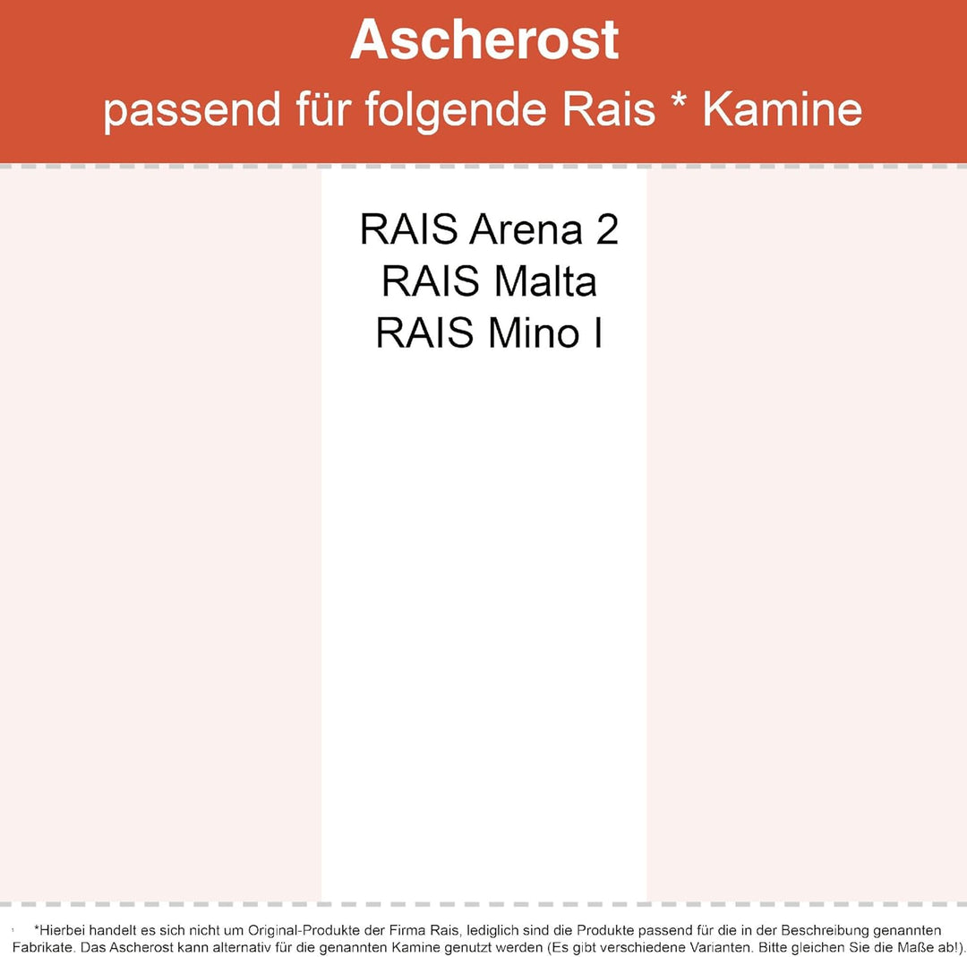 Kaminrost - Passend für RAIS Kaminöfen inkl. Modellübersicht - Ascherost Kamin aus massivem Stahl -