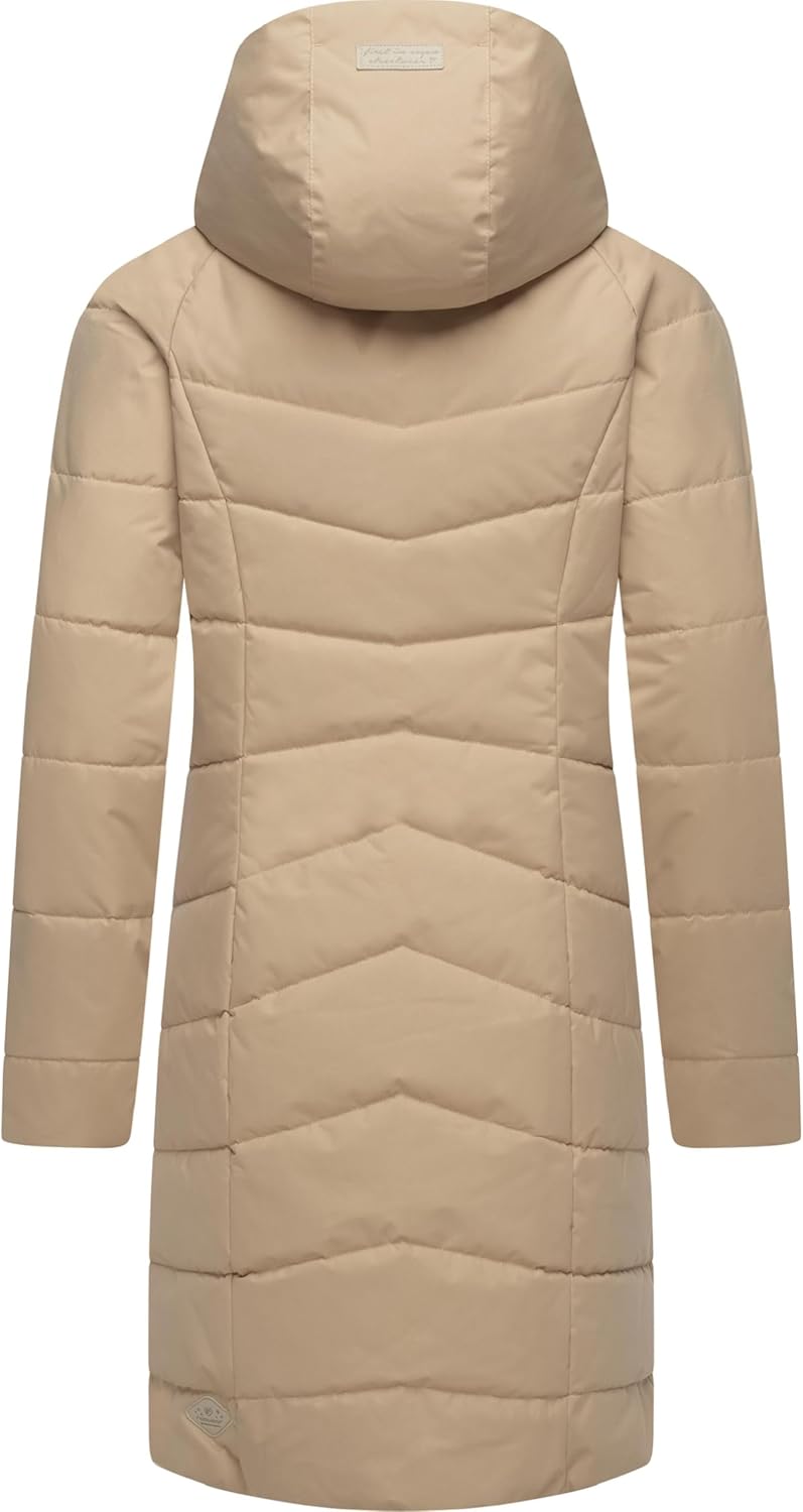 Ragwear Damen Wintermantel Warmer wasserdichter Steppmantel lang mit Kapuze Dizzie Coat XS-6XL XS Ta