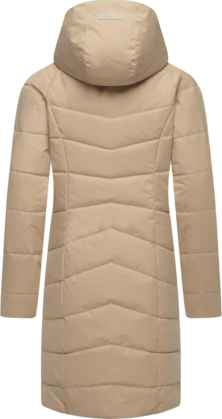 Ragwear Damen Wintermantel Warmer wasserdichter Steppmantel lang mit Kapuze Dizzie Coat XS-6XL XS Ta