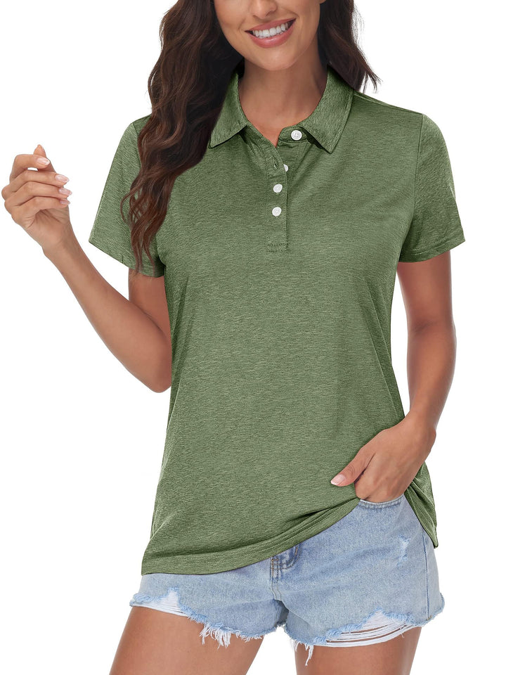 MAGCOMSEN Damen Poloshirts Kurzarm Polohemd Schnelltrocknend Golf Tennis Shirts Leicht Sport T-Shirt