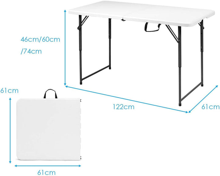 GIANTEX Campingtisch Balkontisch klappbar, Gartentisch 3-stufig höhenverstellbar, Esstisch Klapptisc