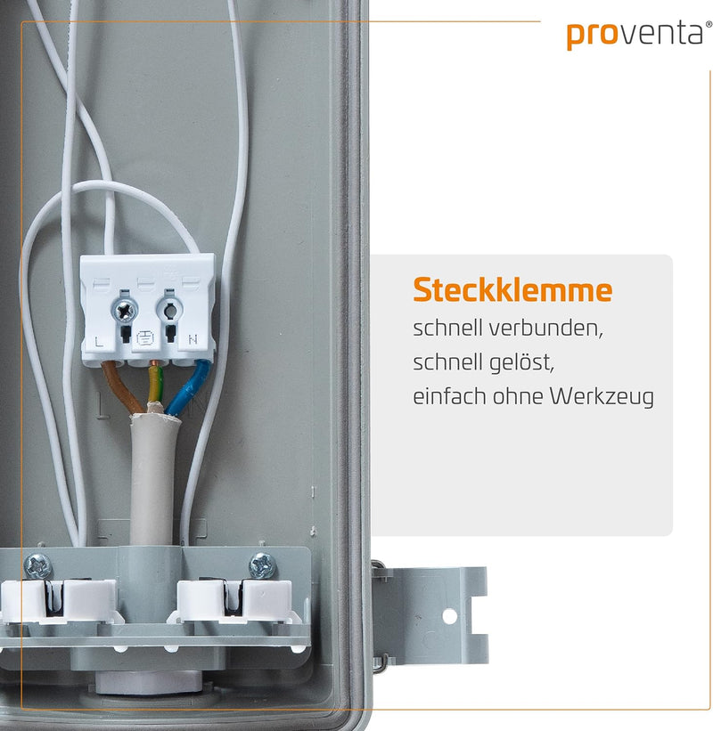 proventa IP65 LED-Feuchtraumleuchte 120cm mit 2x 18W LED-Röhre neutralweiss 4.320 Lumen Klappdeckel