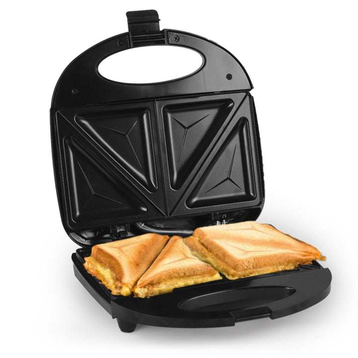 Sandwichmaker 750W, Sandwichtoaster Kuchen 2 Scheiben mit Antihaftbeschichtung, Doppelseitiges Backe