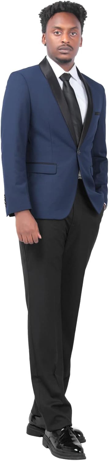 YOUTHUP Anzug Herren 2 Teilig Slim Fit Smoking Anzüge Schalkragen Herrenanzug für Hochzeit Business