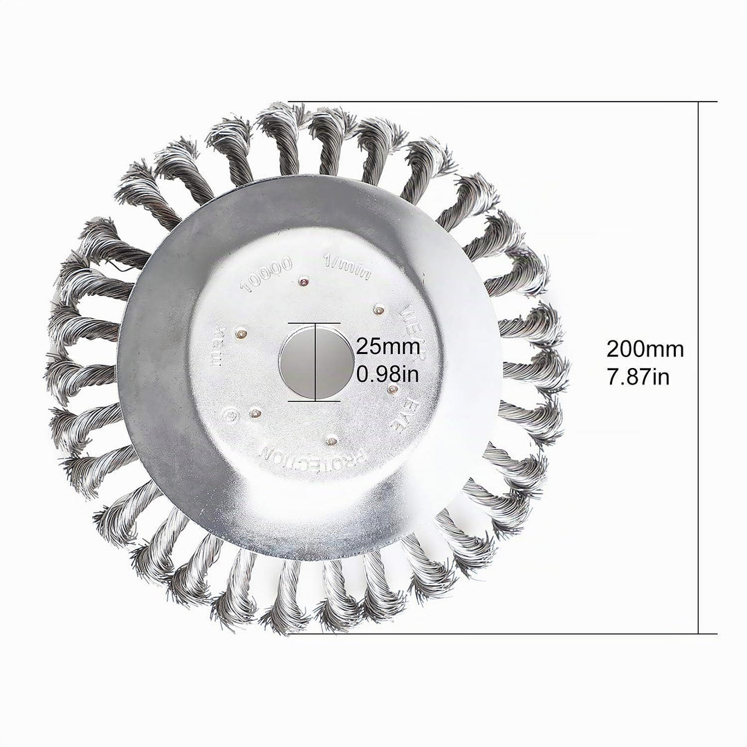 SWAWIS 2 Stück Unkrautbürste für Freischneider 200×25,4mm Wildkrautbürste Drahtbürste für Freischnei