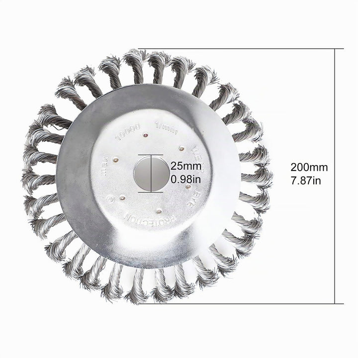 SWAWIS 2 Stück Unkrautbürste für Freischneider 200×25,4mm Wildkrautbürste Drahtbürste für Freischnei