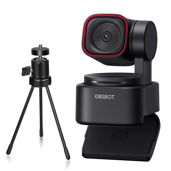 OBSBOT Tiny 3 Lite mit Stativ, 4K-Webcam Spatial Audio,Tri-Mikrofon-Array, PC-Kamera 120 fps HDR, mi