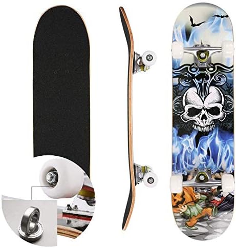 Willonin Skateboard Komplettboard mit ABEC-7 Kugellager 9-lagigem Ahornholz für Kinder Jungendliche