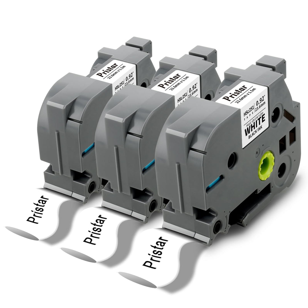 Pristar 3x Kompatibel mit Brother P-touch Schrumpfschläuche HSe-251 HSe251 HS251 HS-251 Schriftband