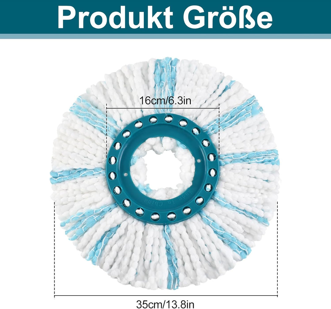 6 Stück Mop Ersatzkopf Kompatibel Mit Leifheit Clean Twist Disc Mop Systèmes,Doppelfasermop kann Eff