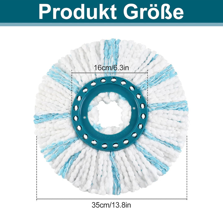 6 Stück Mop Ersatzkopf Kompatibel Mit Leifheit Clean Twist Disc Mop Systèmes,Doppelfasermop kann Eff