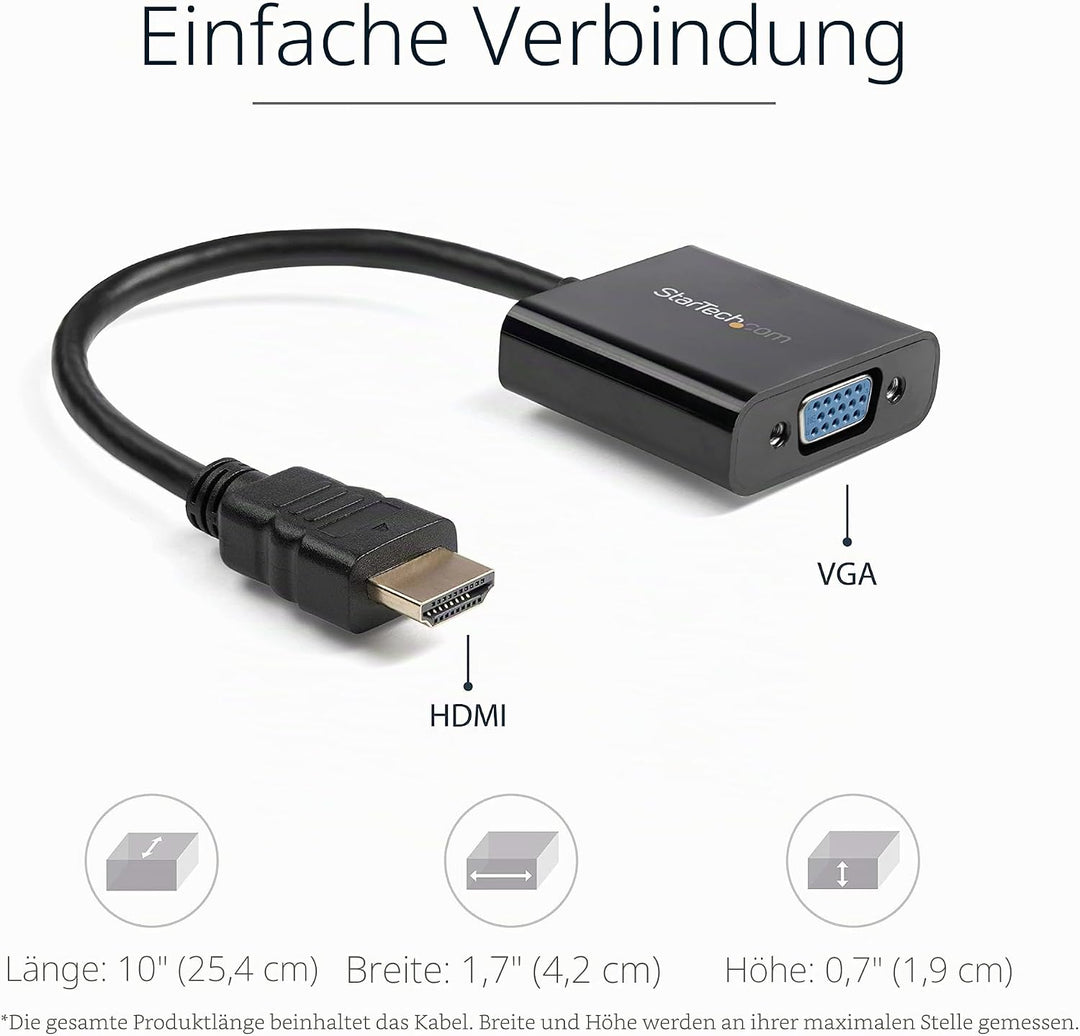 StarTech.com 1080p 60Hz HDMI auf VGA Hochgeschwindigkeits Display Adapter - Aktiver HDMI auf VGA (St
