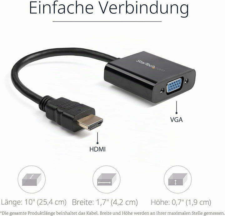 StarTech.com 1080p 60Hz HDMI auf VGA Hochgeschwindigkeits Display Adapter - Aktiver HDMI auf VGA (St