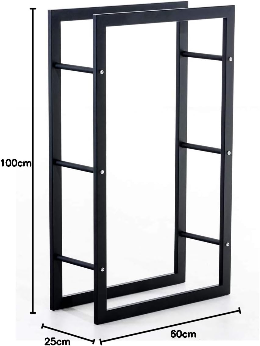 CLP Kaminholzregal Keri V3 I Kaminholzhalter Aus Metall In Schwarz Matt I Ohne Rückwand I In 8 Gröss