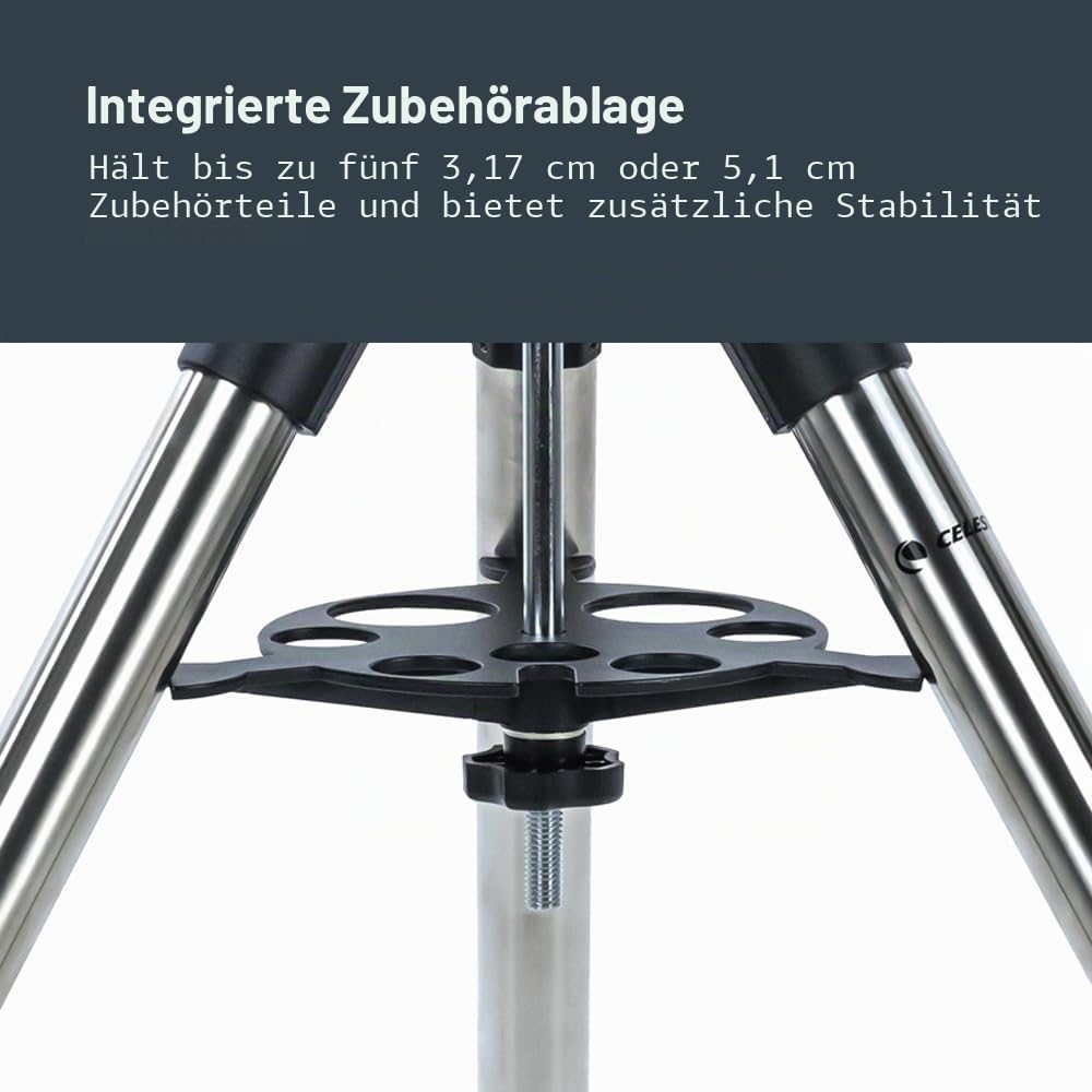 Celestron 93480 Exklusives Stativ für das StarSense Explorer Dobson-Tischteleskop mit Zubehörschale
