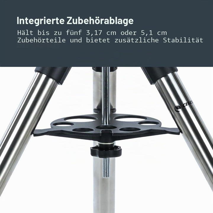 Celestron 93480 Exklusives Stativ für das StarSense Explorer Dobson-Tischteleskop mit Zubehörschale