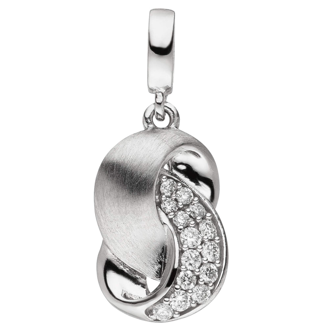 JOBO Damen-Anhänger aus 585 Weissgold mit 14 Diamanten