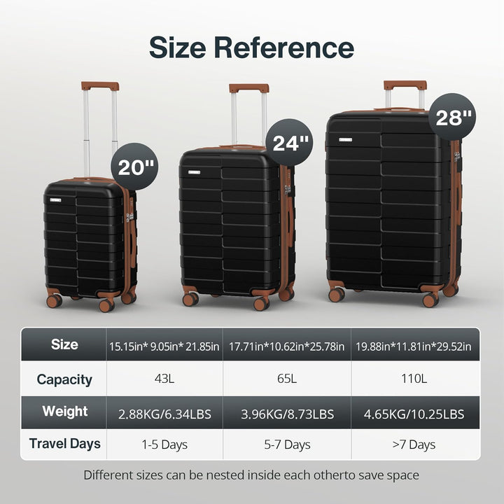 Kofferset Hartschale (3 Jahre VIP-Service) Leicht 100% PC Ultra-Langlebige Erweiterbar Trolley Handg
