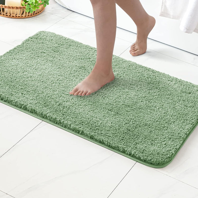 MIULEE Badematte Weiche Badteppich rutschfest Badvorleger Fussmatte Badzimmermatte Bettvorleger Flau