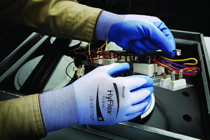 Ansell HyFlex 11-518 Schnittschutz-Handschuhe, Extrem Leichter Nahtlosträger, Hohe Fingerbeweglichke