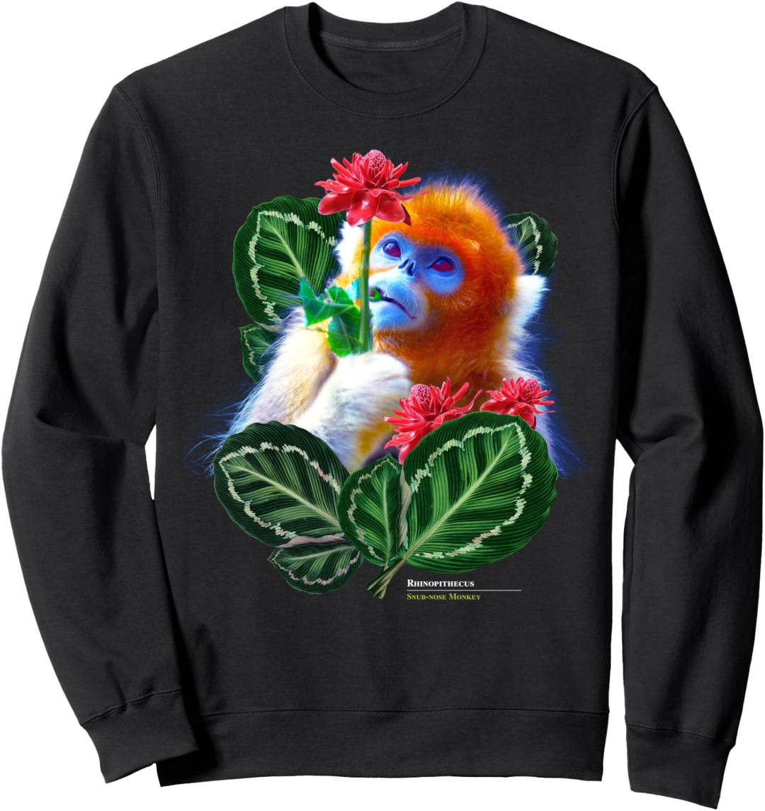 Golden Snub Nasen-Affe Asiatische Rhinopithecus Sweatshirt
