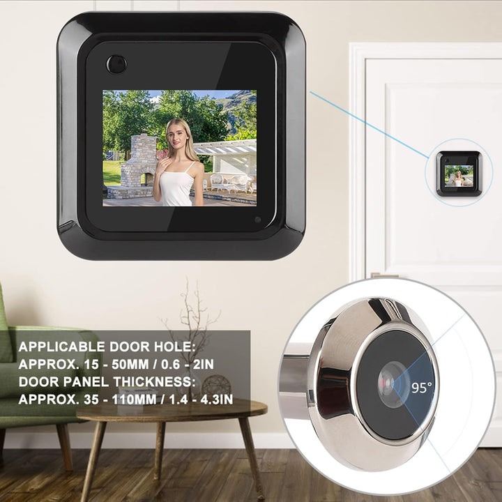 Digitaler Türspion, 2,4 Zoll Smart Türspion - TFT LCD Display, 0,3 Megapixel Kamera Fotoaufnahme, 95